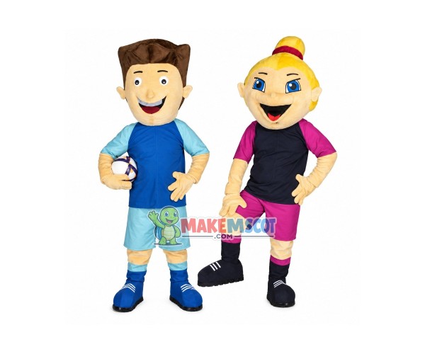 Laughing Active Footballers Mascot Costume Laughing Active Footballers Mascot Costume