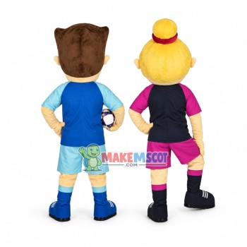 Laughing Active Footballers Mascot Costume
