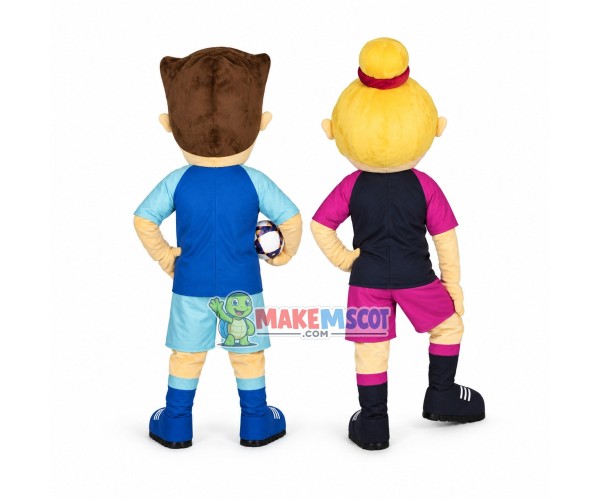 Laughing Active Footballers Mascot Costume Laughing Active Footballers Mascot Costume