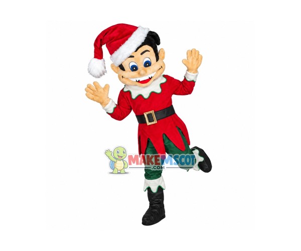 Optimistic Christmas Elf Mascot Costume Optimistic Christmas Elf Mascot Costume