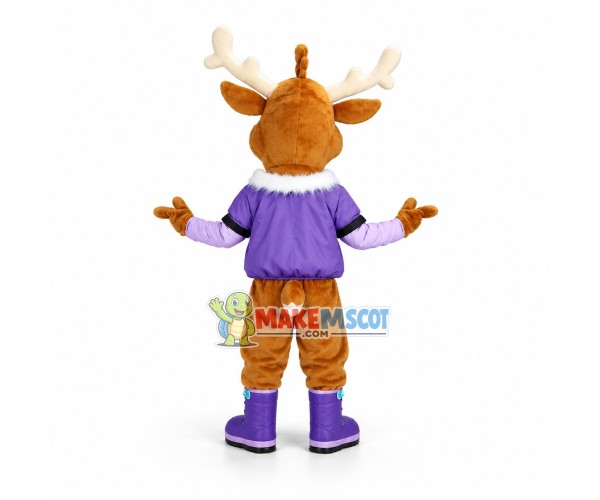 Lovely Red-Nosed Reindeer Mascot Costume Fancy Dress Outfit Lovely Red-Nosed Reindeer Mascot Costume Fancy Dress Outfit