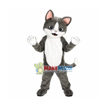 Lovely Gray & White Cat Mascot Costume 