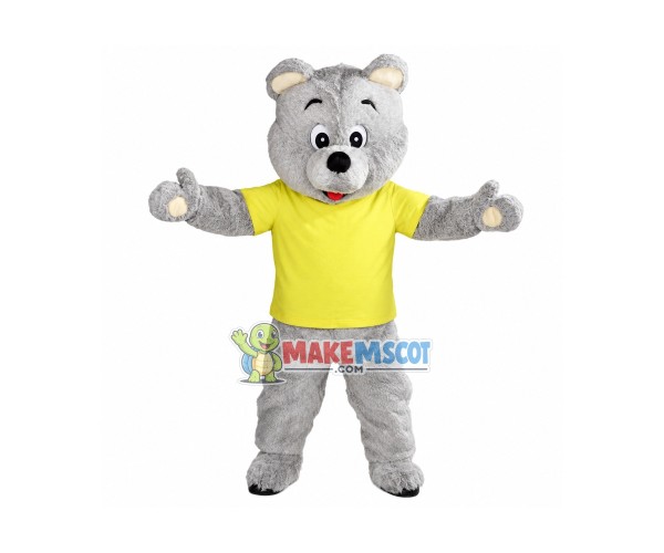 Lovely Grey Teddy Bear Mascot Costume Lovely Grey Teddy Bear Mascot Costume