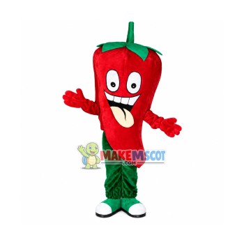 Mischievous Cartoon Chili Pepper Mascot Costume 