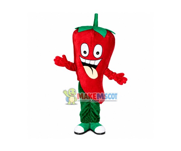 Mischievous Cartoon Chili Pepper Mascot Costume Mischievous Cartoon Chili Pepper Mascot Costume