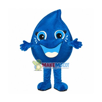 Deluxe Cartoon Blue Water Drop Mascot Costume 