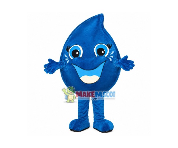 Deluxe Cartoon Blue Water Drop Mascot Costume 