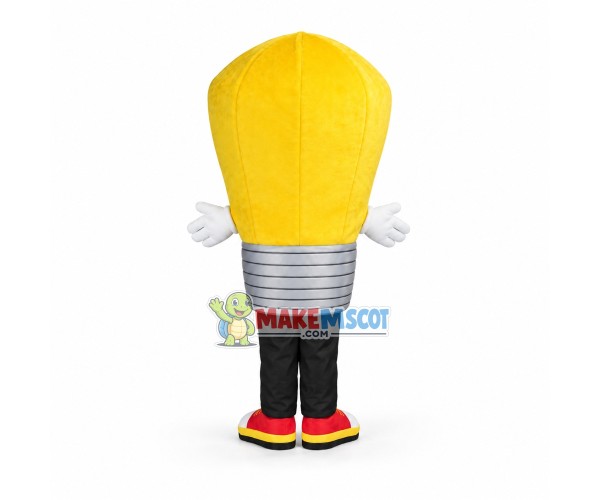 Deluxe Cartoon Yellow Light Bulb Mascot Costume 