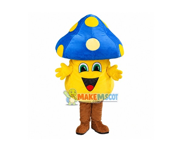 Adult Cartoon Blue Mushroom Mascot Costume Adult Cartoon Blue Mushroom Mascot Costume
