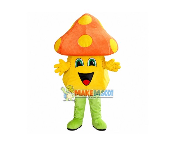 Adult Cartoon Orange Mushroom Mascot Costume Adult Cartoon Orange Mushroom Mascot Costume