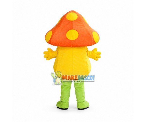 Adult Cartoon Orange Mushroom Mascot Costume Adult Cartoon Orange Mushroom Mascot Costume