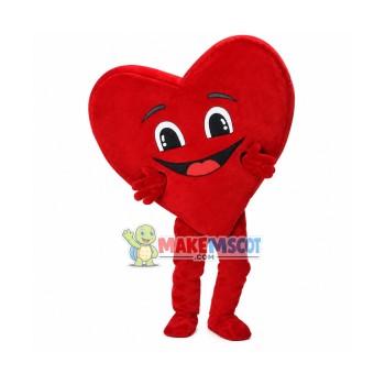 Deluxe Cartoon Red Heart Mascot Adult Costume