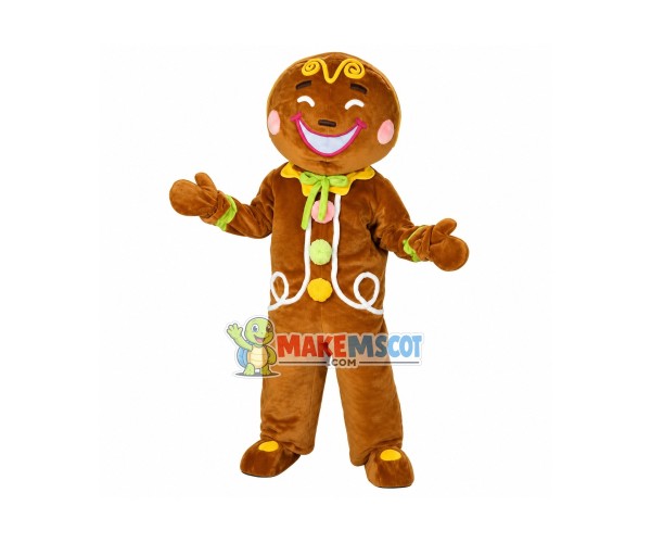 Adult Size Gingerbread Man Mascot Costume Adult Size Gingerbread Man Mascot Costume