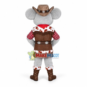 Cowgirl Grey Mouse Mascot Adult Costume Cowgirl Grey Mouse Mascot Adult Costume