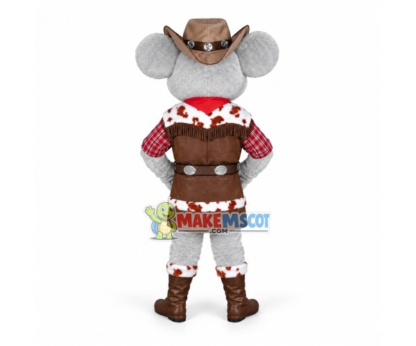 Cowgirl Grey Mouse Mascot Adult Costume Cowgirl Grey Mouse Mascot Adult Costume
