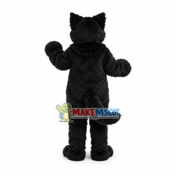 Long Plush Black Wolf Mascot Costume Long Plush Black Wolf Mascot Costume