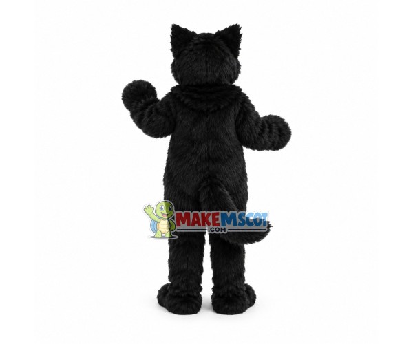 Long Plush Black Wolf Mascot Costume Long Plush Black Wolf Mascot Costume