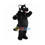Long Plush Black Wolf Mascot Costume 
