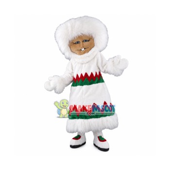 Eskimo Woman Mascot Costume  