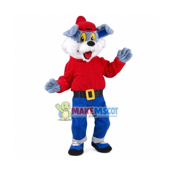 Lovely Blue Dog Plush Mascot Costume Fancy Dress Outfit