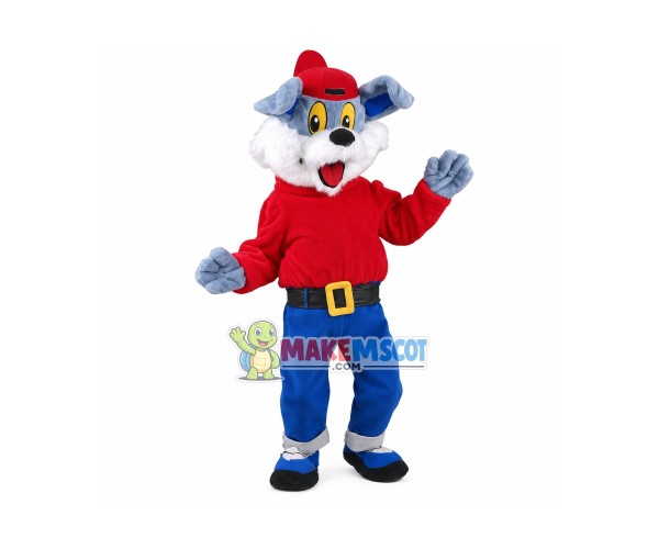 Lovely Blue Dog Plush Mascot Costume Fancy Dress Outfit Lovely Blue Dog Plush Mascot Costume Fancy Dress Outfit