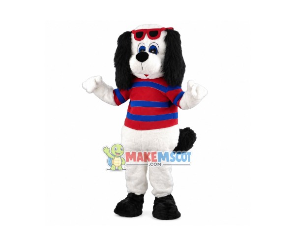 Cute White Dog Mascot Costume Fancy Dress Outfit Cute White Dog Mascot Costume Fancy Dress Outfit