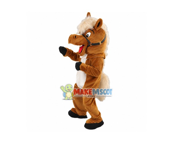 Screaming Brown Horse Mascot Costume Screaming Brown Horse Mascot Costume
