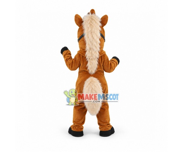 Screaming Brown Horse Mascot Costume Screaming Brown Horse Mascot Costume