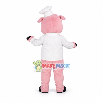 Lovely Chef Pink Pig Mascot Costume Lovely Chef Pink Pig Mascot Costume