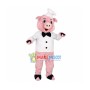 Lovely Chef Pink Pig Mascot Costume 