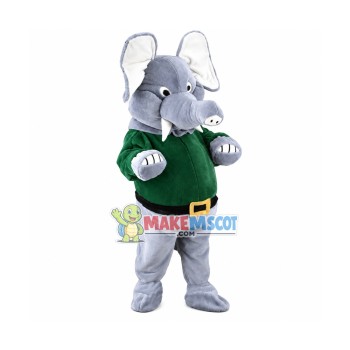 Fierce Gray Elephant Mascot Costume Fancy Dress Outfit Fierce Gray Elephant Mascot Costume Fancy Dress Outfit