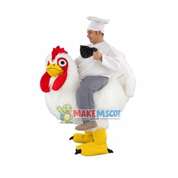 Carry Me Ride On White Rooster Long Fur Costume Animal Funny Pants Novelty Carry Me Ride On White Rooster Long Fur Costume Animal Funny Pants Novelty