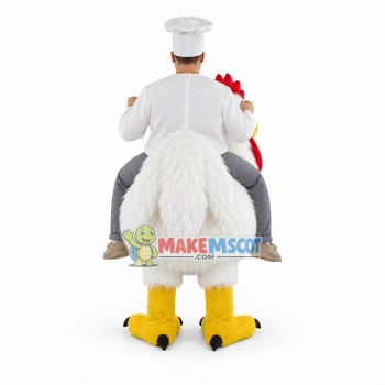 Carry Me Ride On White Rooster Long Fur Costume Animal Funny Pants Novelty Carry Me Ride On White Rooster Long Fur Costume Animal Funny Pants Novelty