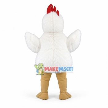 White Rooster Long Plush Mascot Costume White Rooster Long Plush Mascot Costume