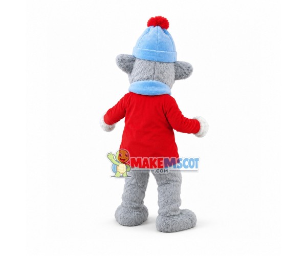 Happy Gray Mouse Long Fur Mascot Costume Fancy Dress Outfit Happy Gray Mouse Long Fur Mascot Costume Fancy Dress Outfit