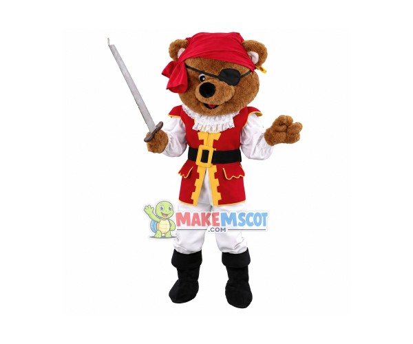 Lovely Pirate Brown Bear Mascot Costume Lovely Pirate Brown Bear Mascot Costume