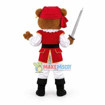 Lovely Pirate Brown Bear Mascot Costume 
