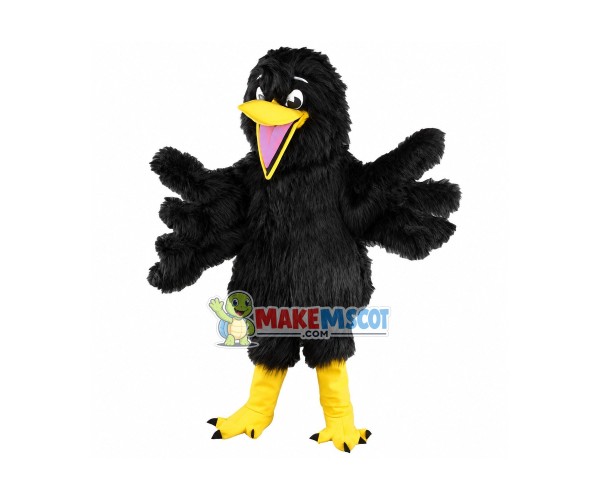 Screaming Raven Long Fur Mascot Costume Screaming Raven Long Fur Mascot Costume
