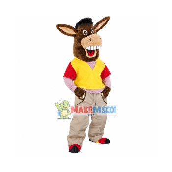 Happy Donkey Mascot Costume Fancy Dress Outfit Happy Donkey Mascot Costume Fancy Dress Outfit