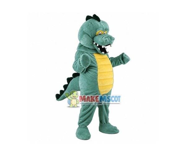 Fierce Green Alligator Mascot Adult Costume 