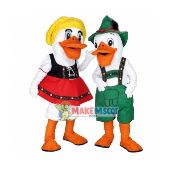 Fenarreco Fritz Duck & Frida Duck Mascot Adult Costume Fenarreco Fritz Duck & Frida Duck Mascot Adult Costume