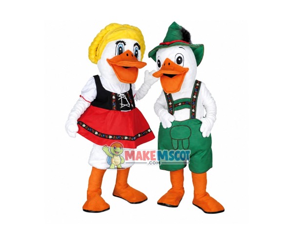 Fenarreco Fritz Duck & Frida Duck Mascot Adult Costume Fenarreco Fritz Duck & Frida Duck Mascot Adult Costume