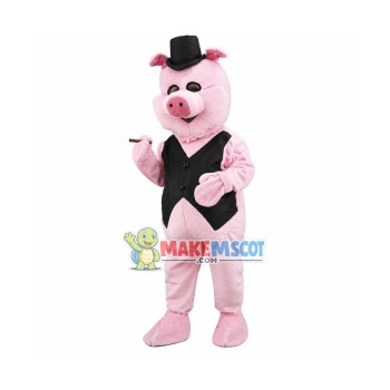 Gentleman Pig Mascot Adult Costume Gentleman Pig Mascot Adult Costume