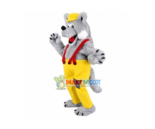 Big Bad Wolf Long Fur Mascot Costume Big Bad Wolf Long Fur Mascot Costume