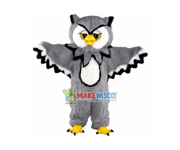 Grey Owl Long Fur Mascot Costume Grey Owl Long Fur Mascot Costume