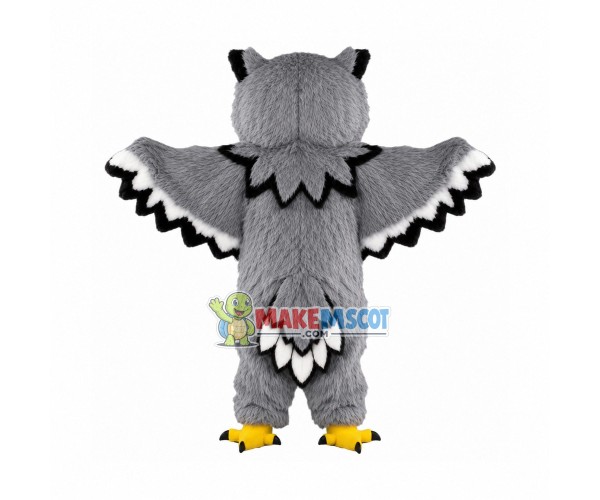 Grey Owl Long Fur Mascot Costume
