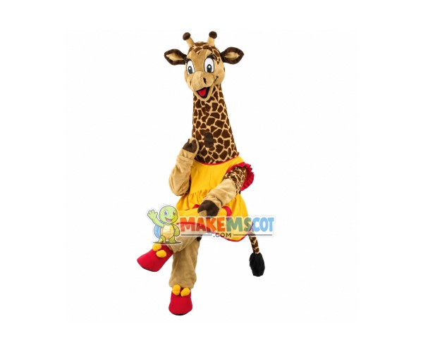 Giraffe Girl Mascot Costume 