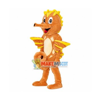 Orange Seahorse Mascot Adult Costume