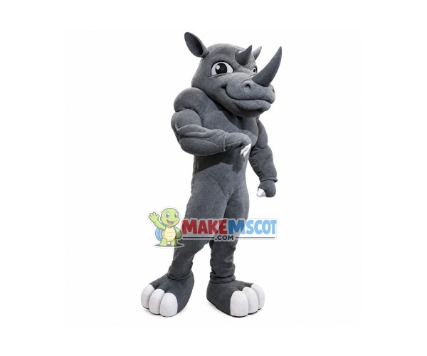 Sports Grey Rhino Mascot Costume Sports Grey Rhino Mascot Costume