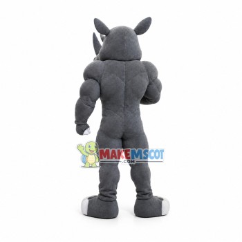 Sports Grey Rhino Mascot Costume 